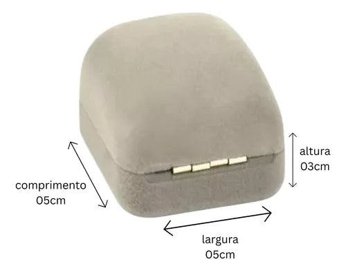 Small Gray Velvet Box for Ring and Earrings